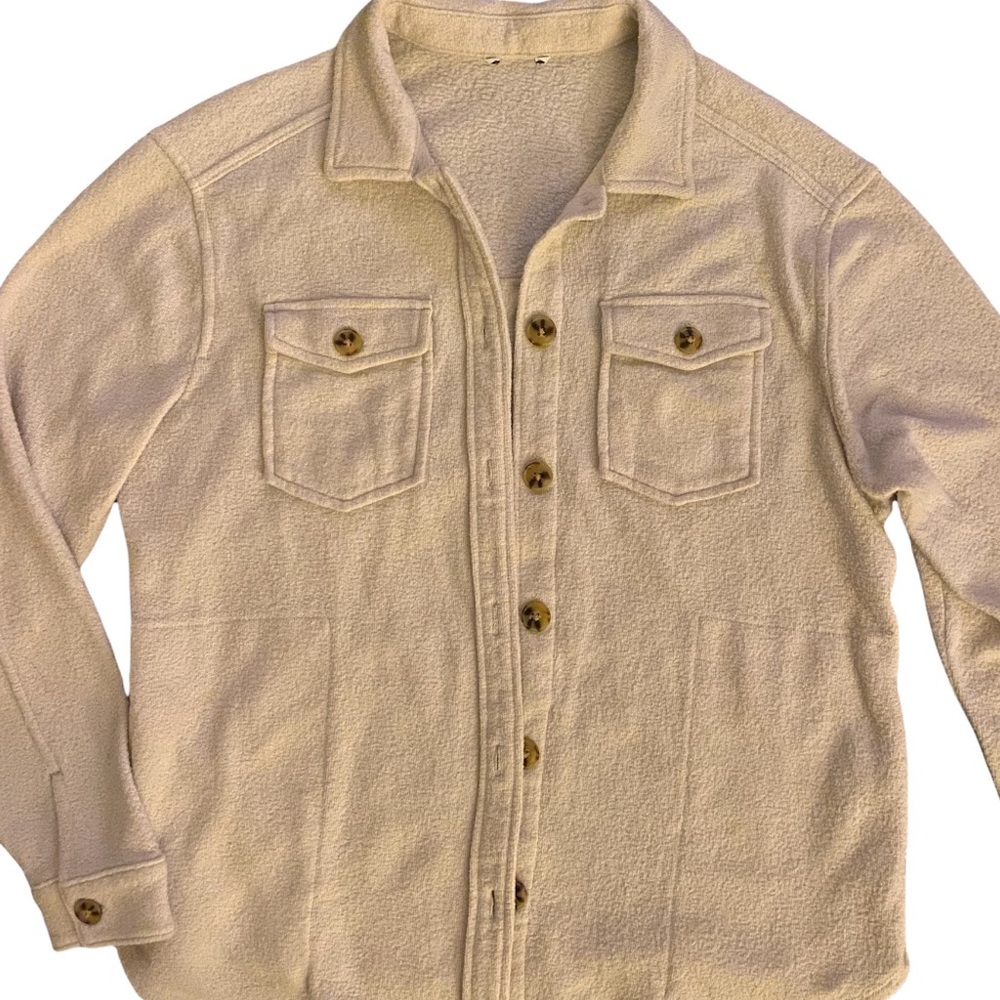 Thick Cotton / Fleece Button-Up Shacket